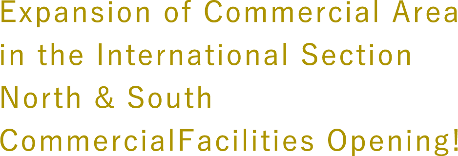 Expansion of Commercial Area in the International Section North & South CommercialFacilities Opening!