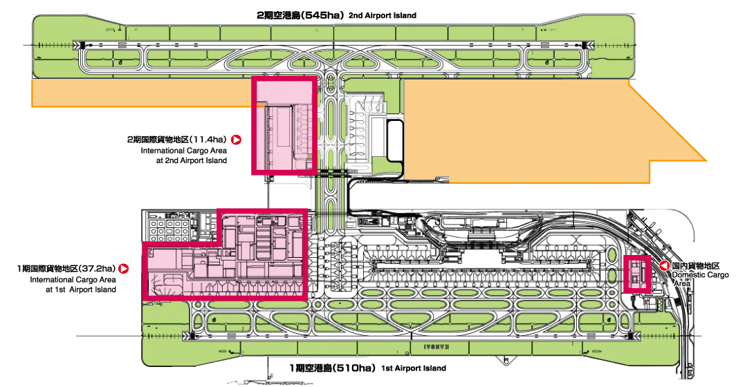 Overview of cargo zone Kansai International Airport