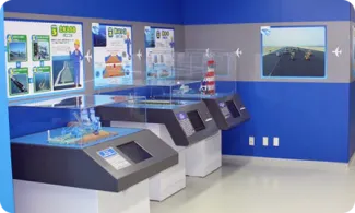 模型と映像で学ぶ「空港島の造成」